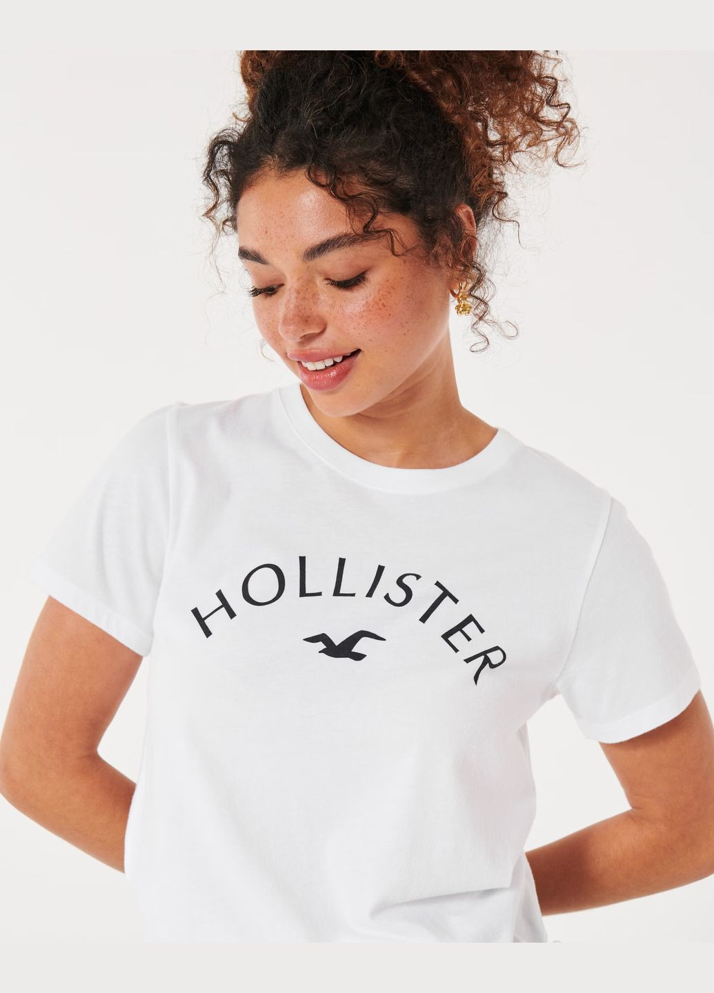 Белая летняя футболка hc9824w Hollister
