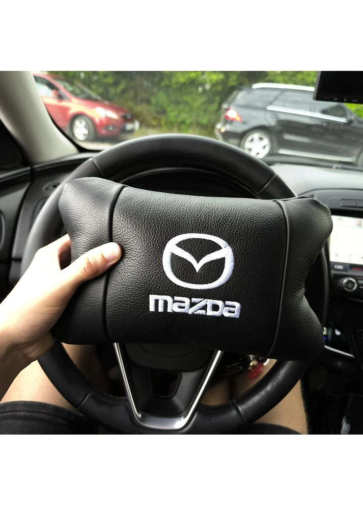 Набор кожаных подушек Mazda с вышивкой логотипа + подарок – кожаный брелок No Brand (385307811)
