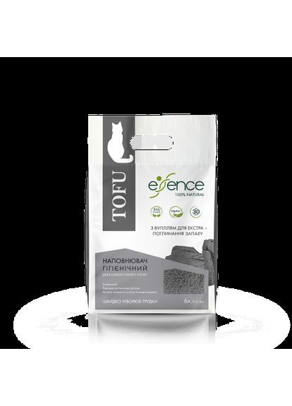 Наполнитель для кошачьего туалета из тофа, с углем, 6 л Essence (362585042)