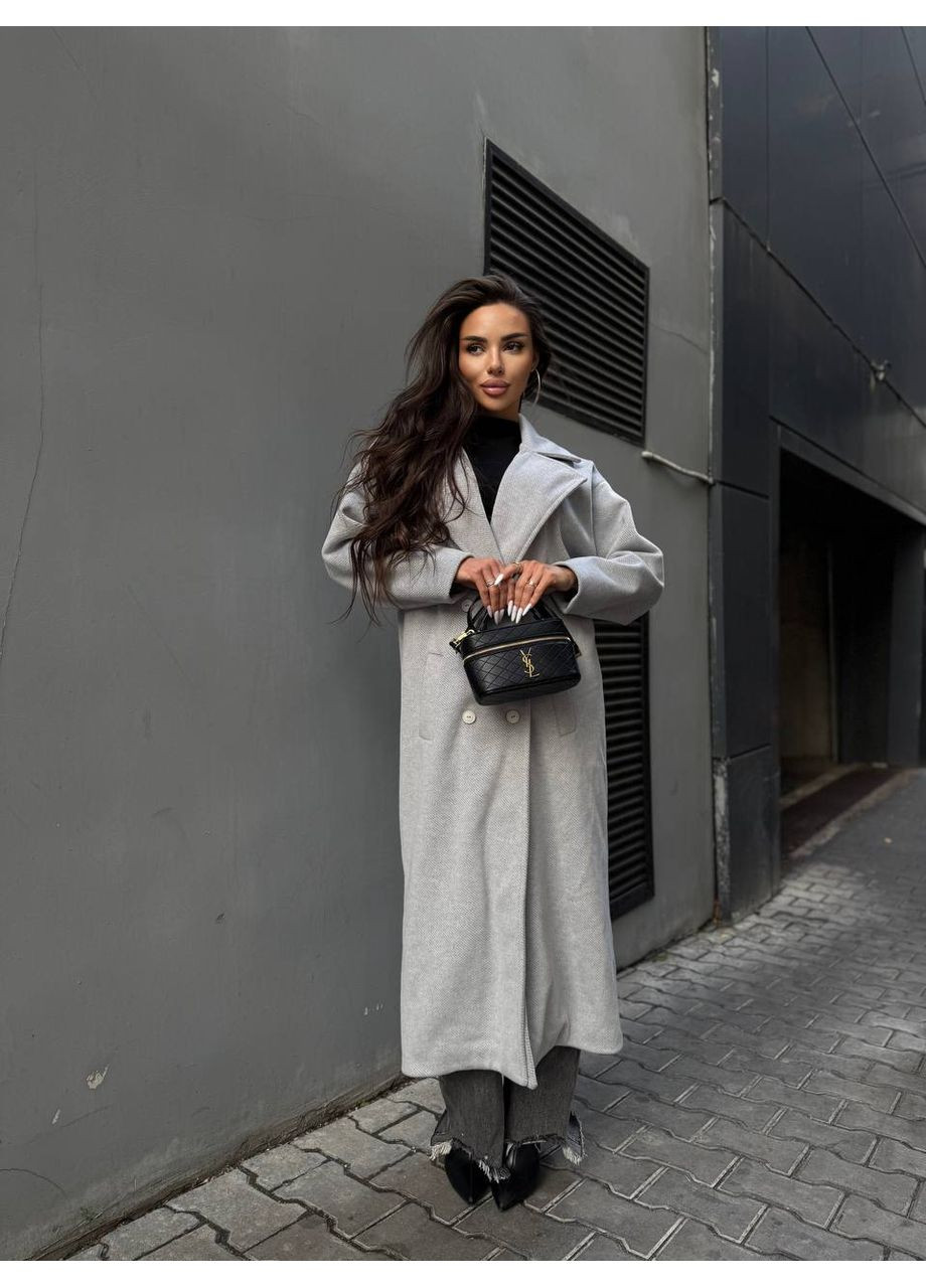 Серое демисезонное Женское кашемировое пальто Asi.Store.ua