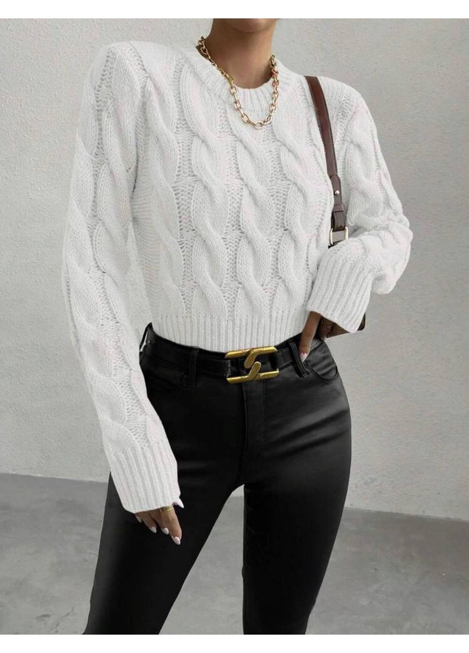 Білий демісезонний жіночий светр oversize з акрилу та вовни — заміри в описі DK/DL Мода без кордонів