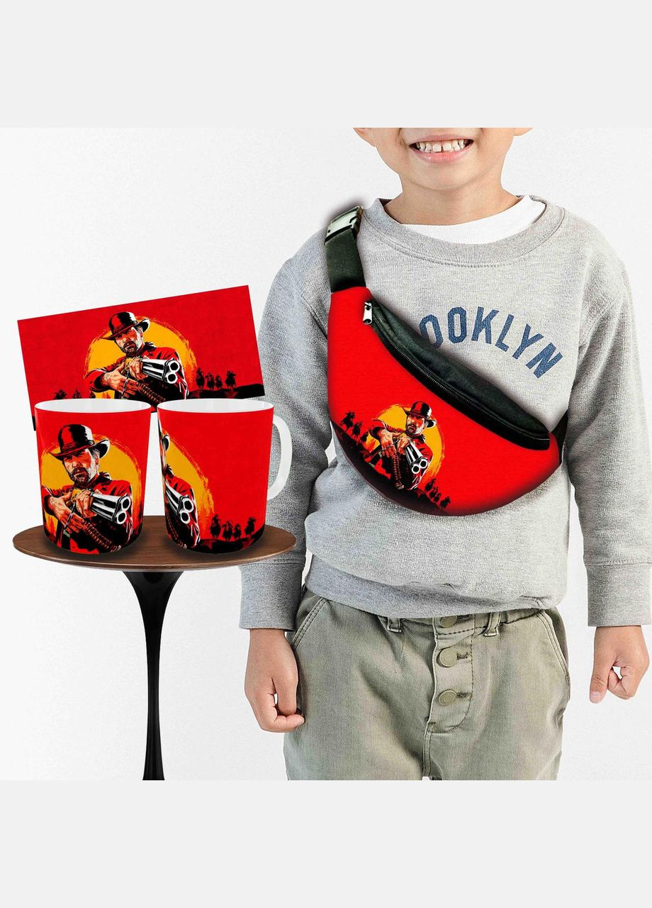 Набір: дитяча сумка-бананка+кружка RDR «Red Dead Redemption2» 32х15см, бананка для хлопчика через плече на подарунок (0400) No Brand (319760231)