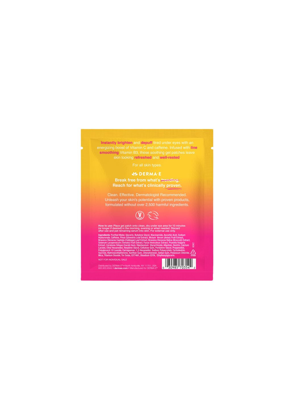 Гидрогелевые патчи с витамином С (5 пар)- Vitamin C Bright Eyes Derma E (331902116)