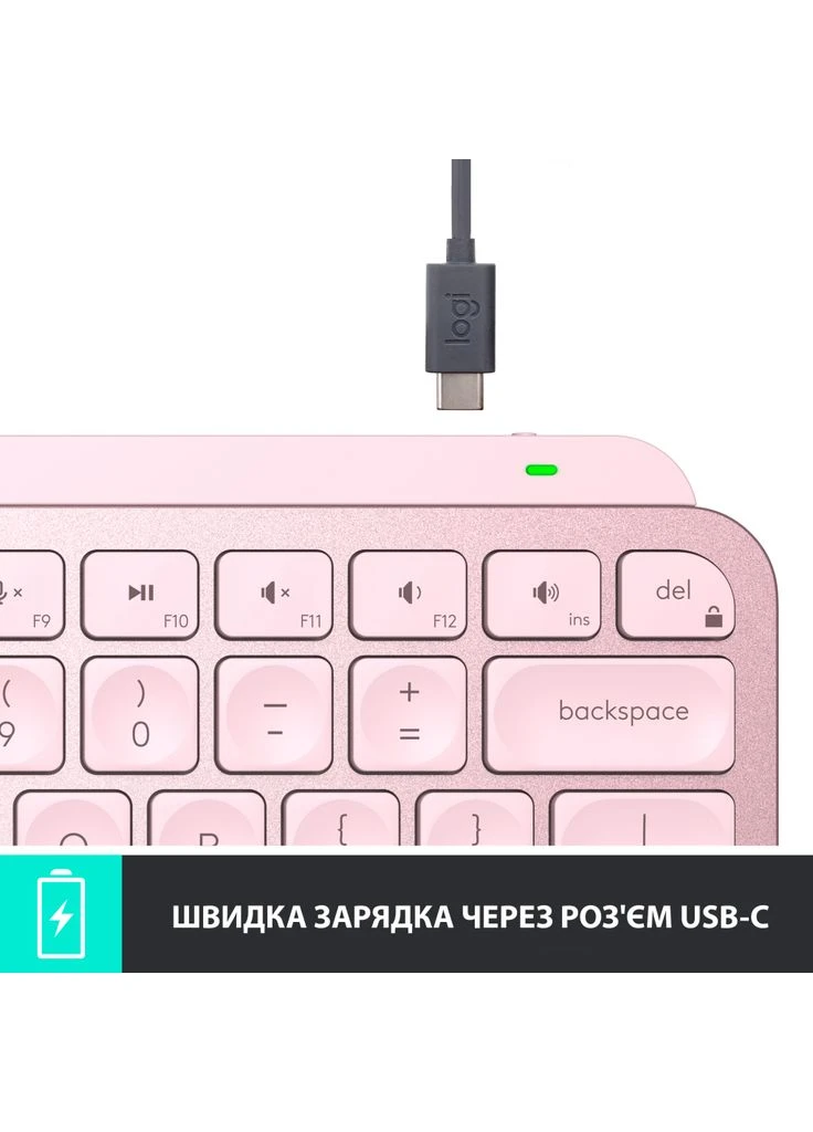 Клавиатура MX Keys Mini Wireless Illuminated UA Rose (920010500) Logitech (296756734)