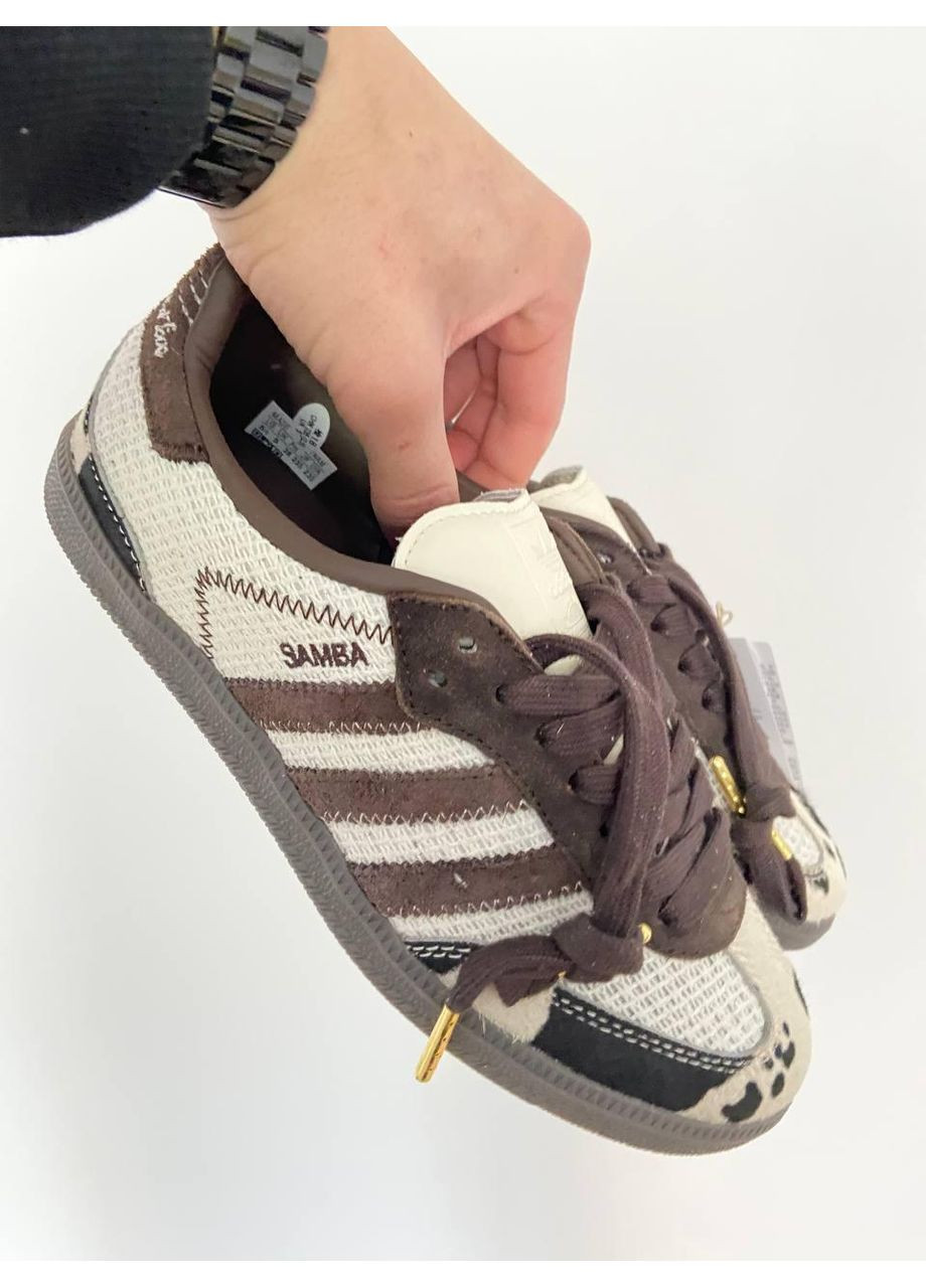 КРОСІВКИ ЖІНОЧІ ADIDAS SAMBA X NOTITLE OG COW PRINT АДІДАС САМБА No Brand білі демісезони (367177090)