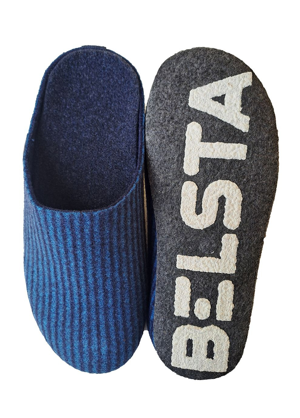 Синие тапочки бесшумные закрытые паркетные Белста