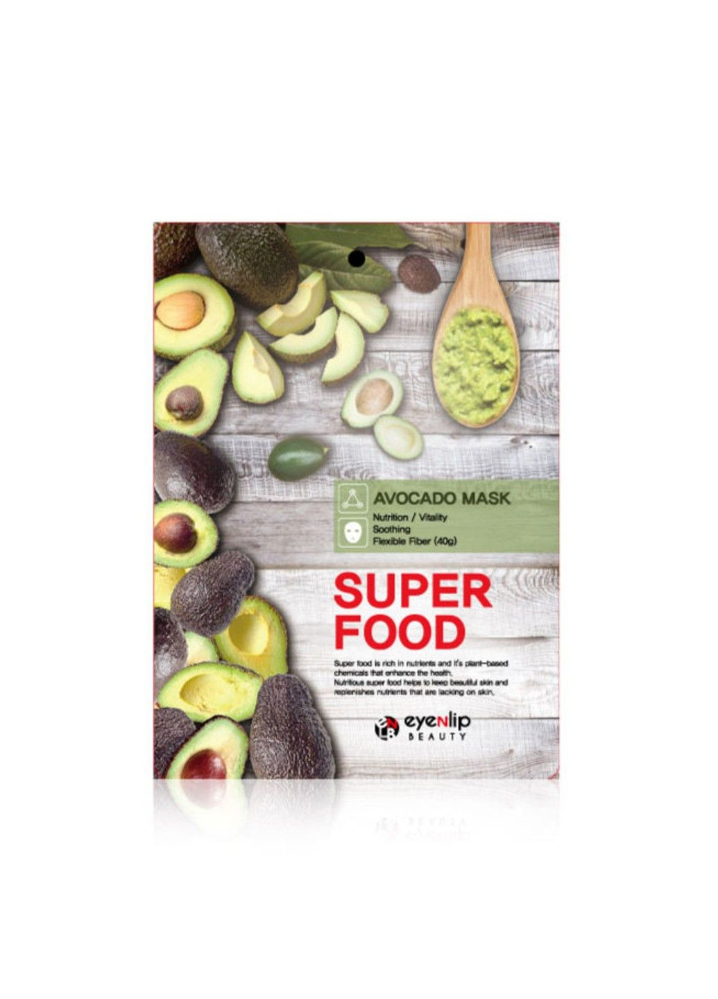 Тканевая маска для лица с экстрактом авокадо Super Food Avocado Mask 23ml Eyenlip (301083883)
