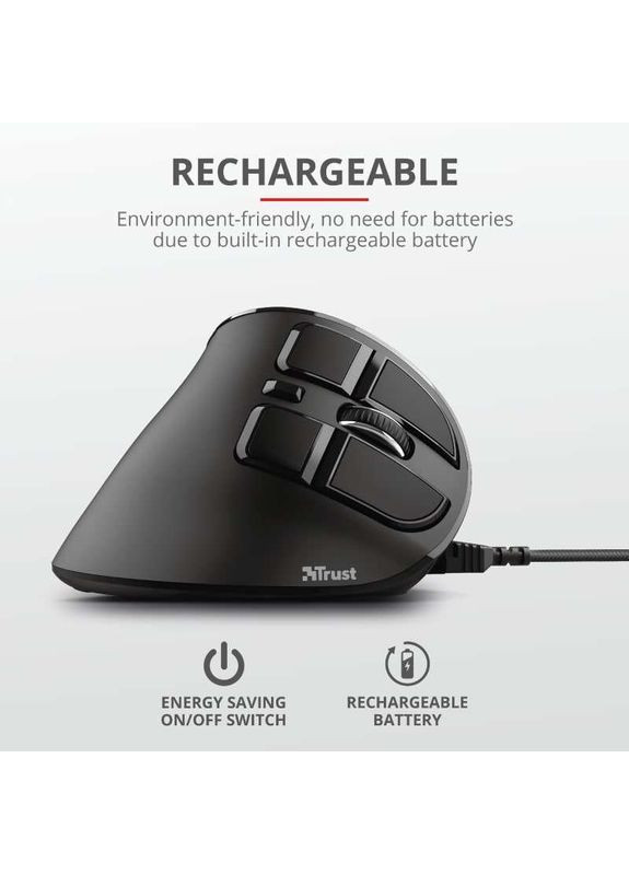 Мышь Voxx Rechargeable Ergonomic WL Black (23731_TRUST) Trust (360412383)