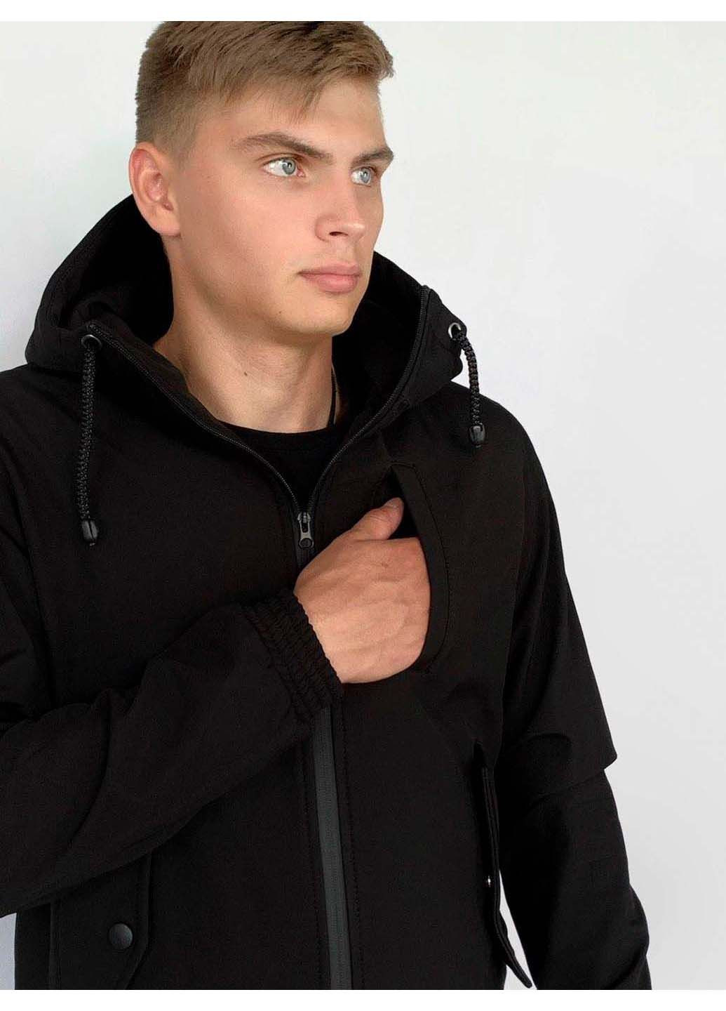 Чорна демісезонна вітровка Intruder