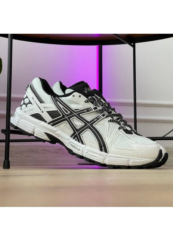 Белые демисезонные кроссовки мужские и женские asics gel-kahana 8 white black | асикс гель-кахана 8 белые черные No Brand