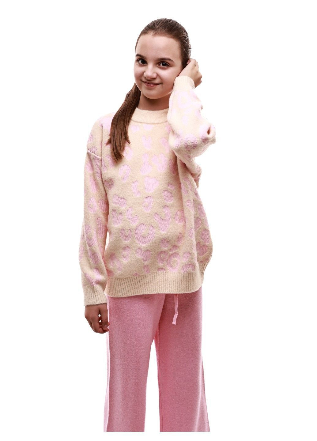 Молочный зимний свитер для девочки подростка Yalisi