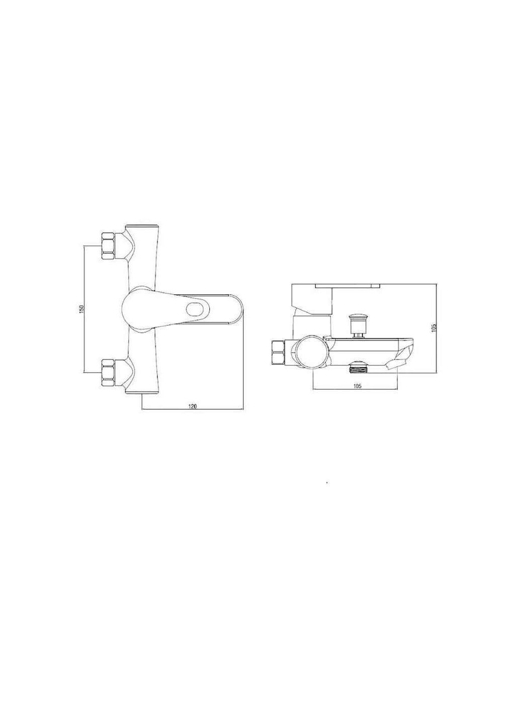 Смеситель Настенный для ванны 37W 006 (k35) BRIN37W006 Brinex (365736306)