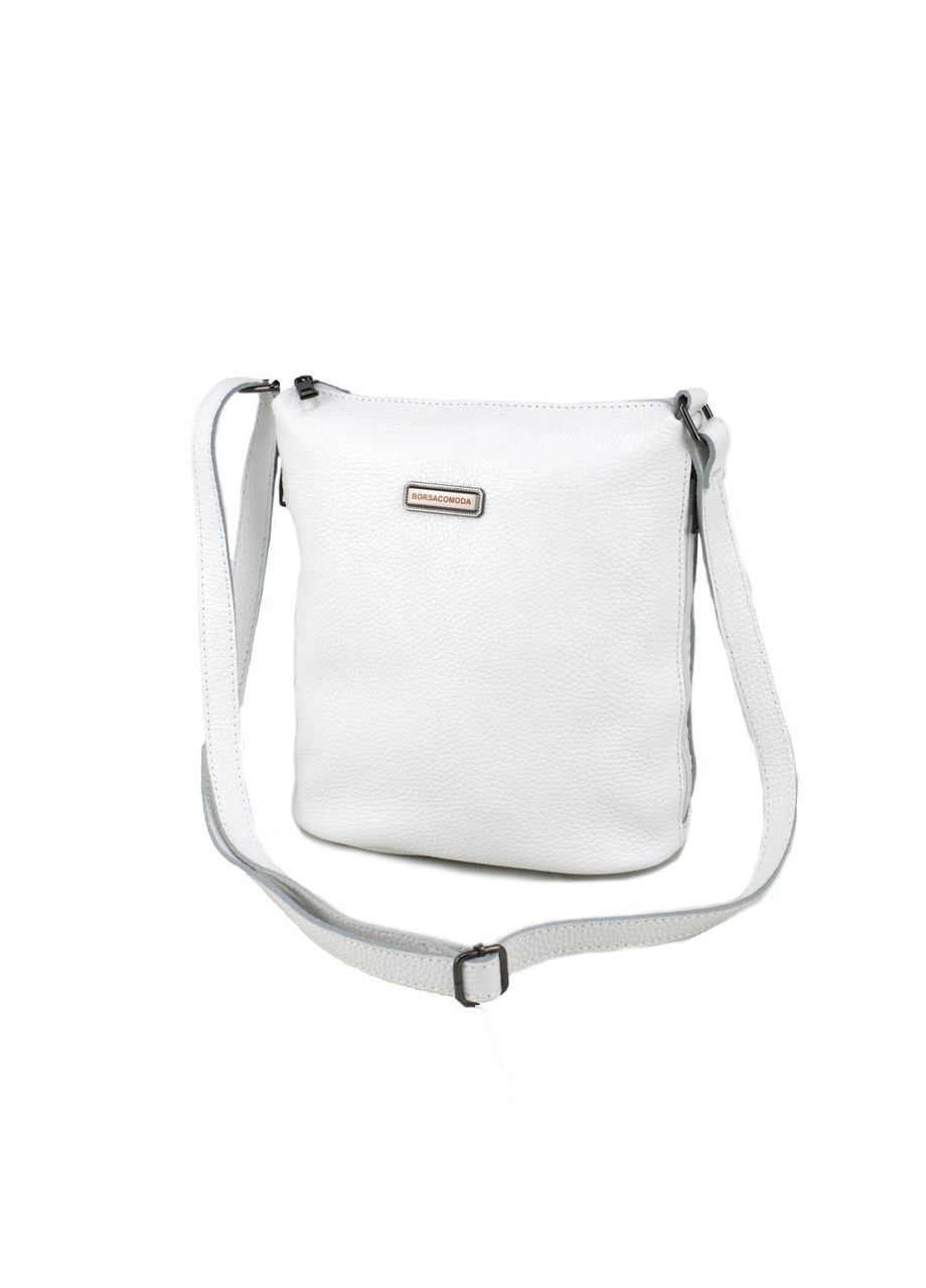 Жіноча сумка-планшет з натуральної шкіри 878030 біла Borsacomoda (296660845)