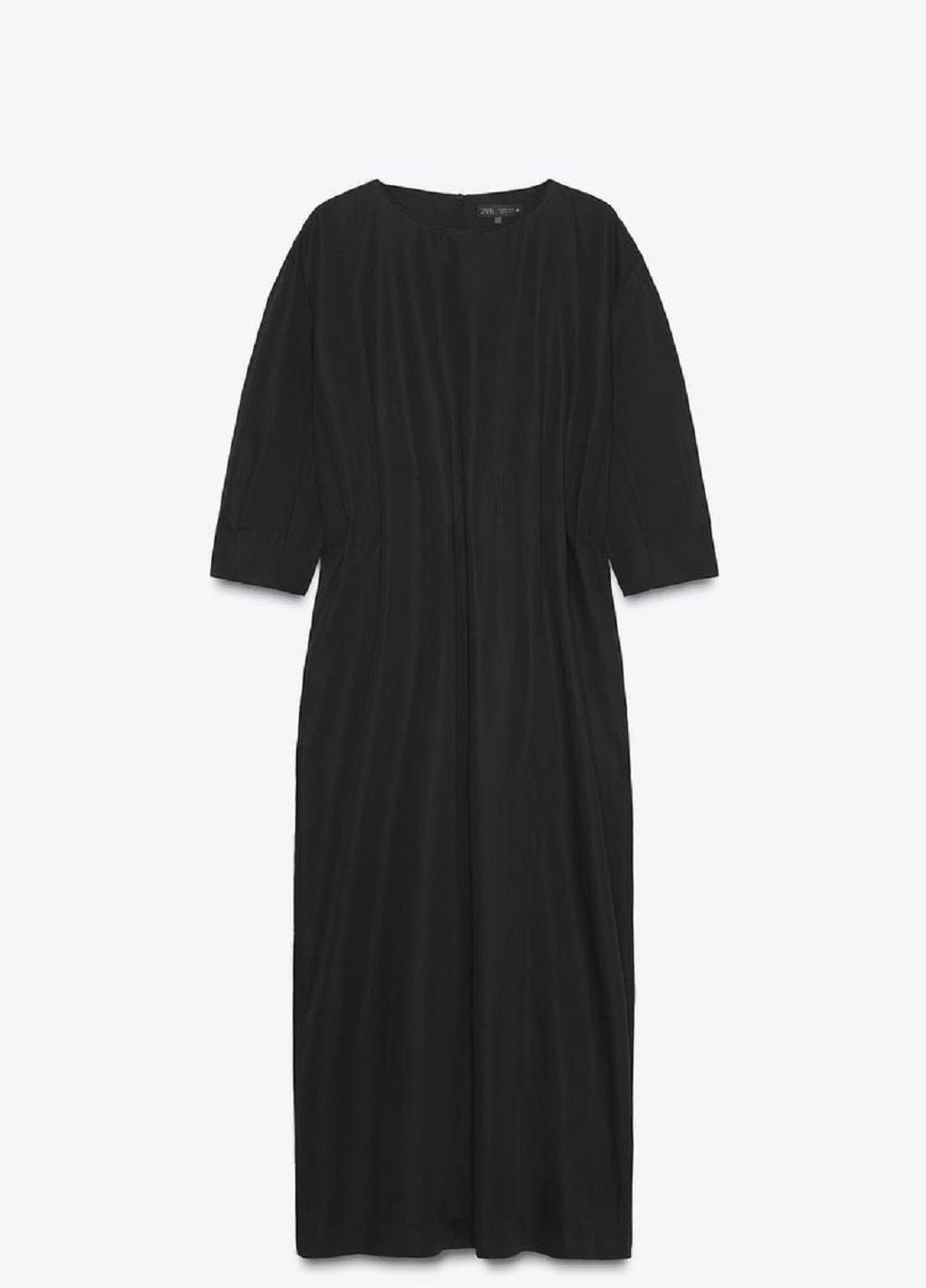 Черное платье Zara однотонное