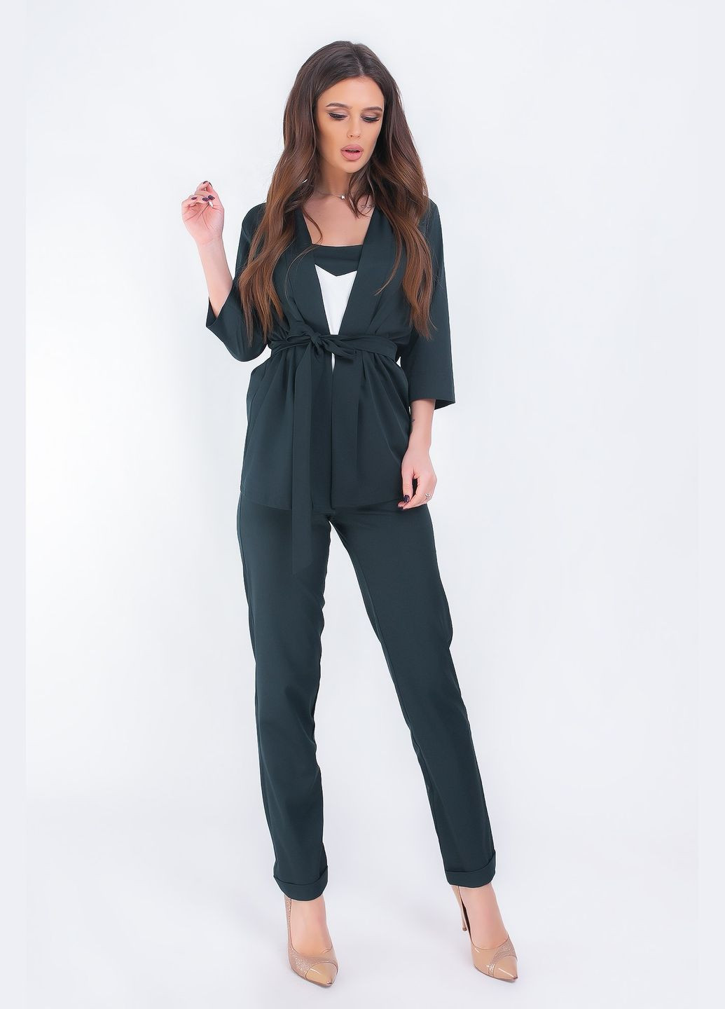 Стильный костюм в комплекте с майкой и поясом No Brand (325608712)