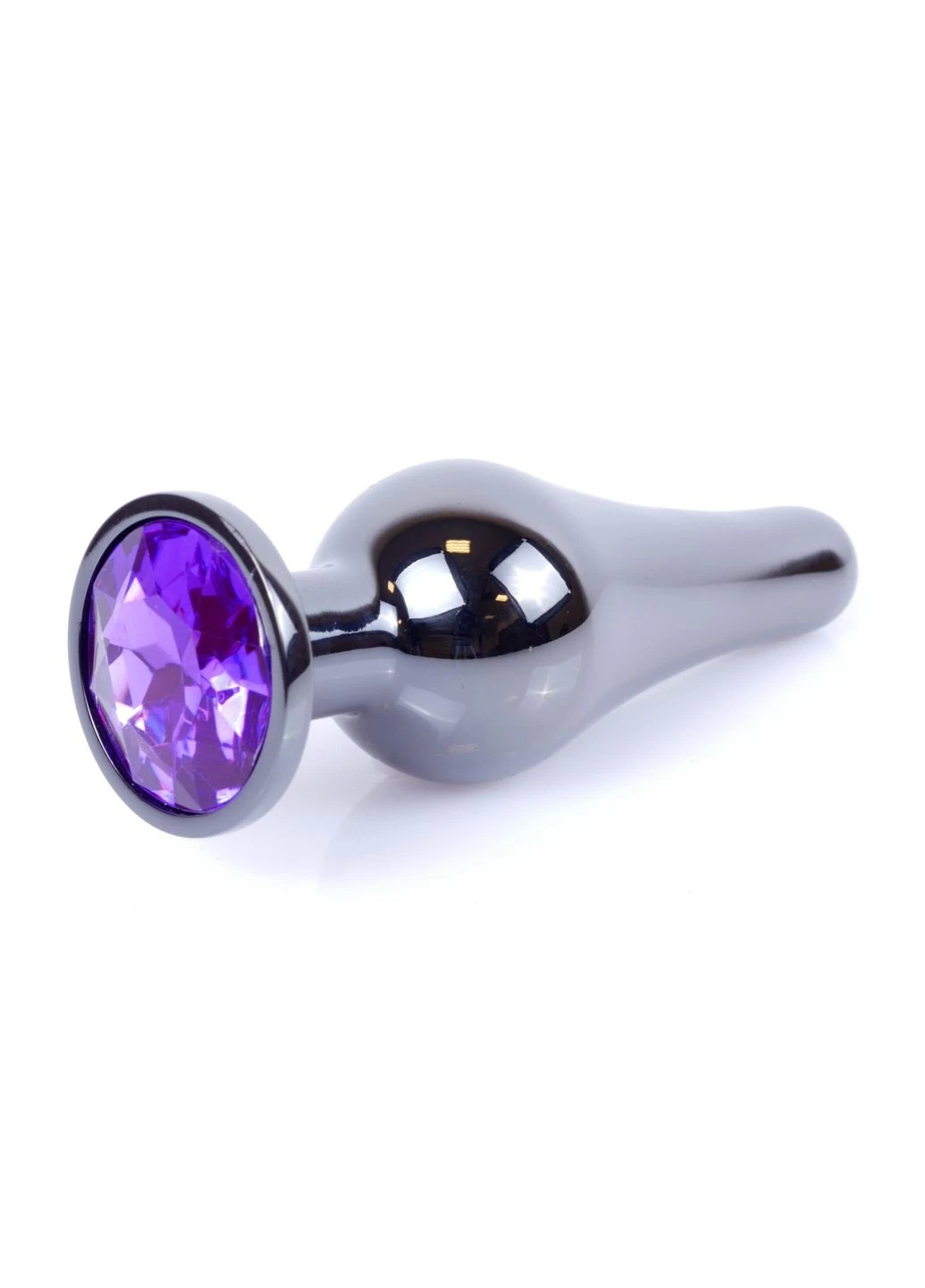 Анальна пробка HeavyFun Long Jewellery Dark Silver Plug, діаметр 3 см, довжина 9,5 см, Purple B Series (402299445)