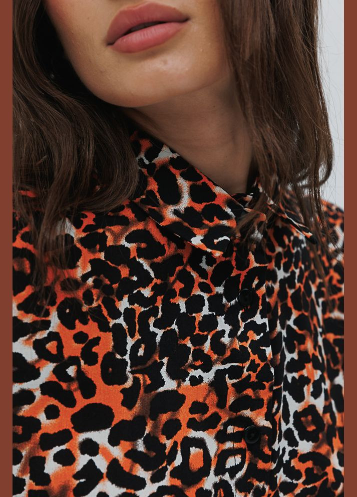 Жіноча сорочка молочна з леопардовим візерунком Arjen (294907654)