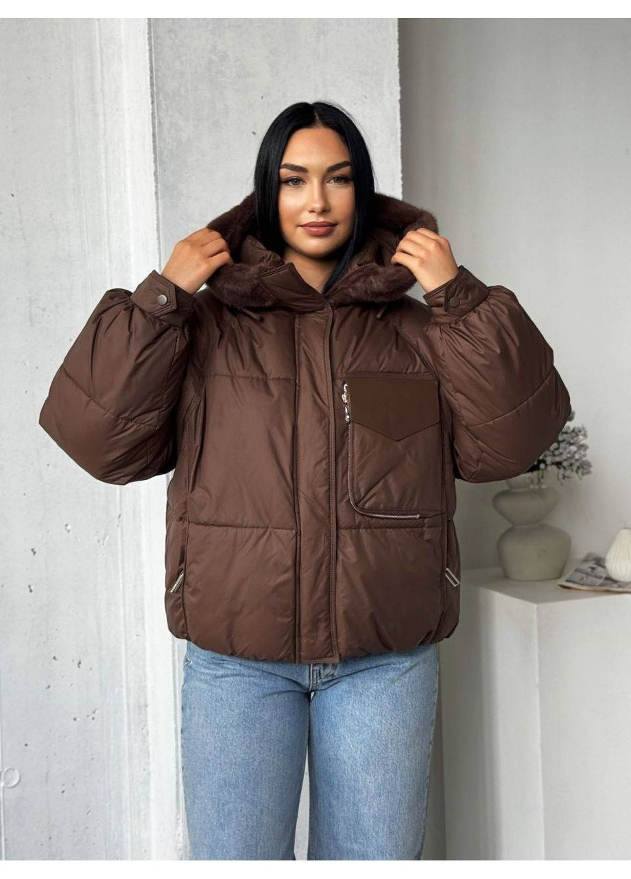 Коричнева демісезонна 🧊 зимова куртка 2026 — тепло, стиль, комфорт — заміри в описі GD/GL Модний простір