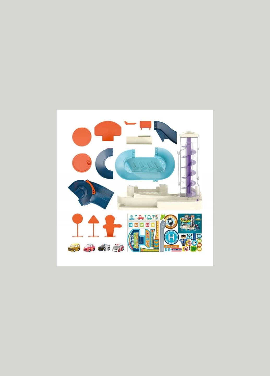 Дитячий музичний гараж для машинок T103-77A з автоматичним підйомником 3 поверхи, 4 машинки Fun Game (327797239)