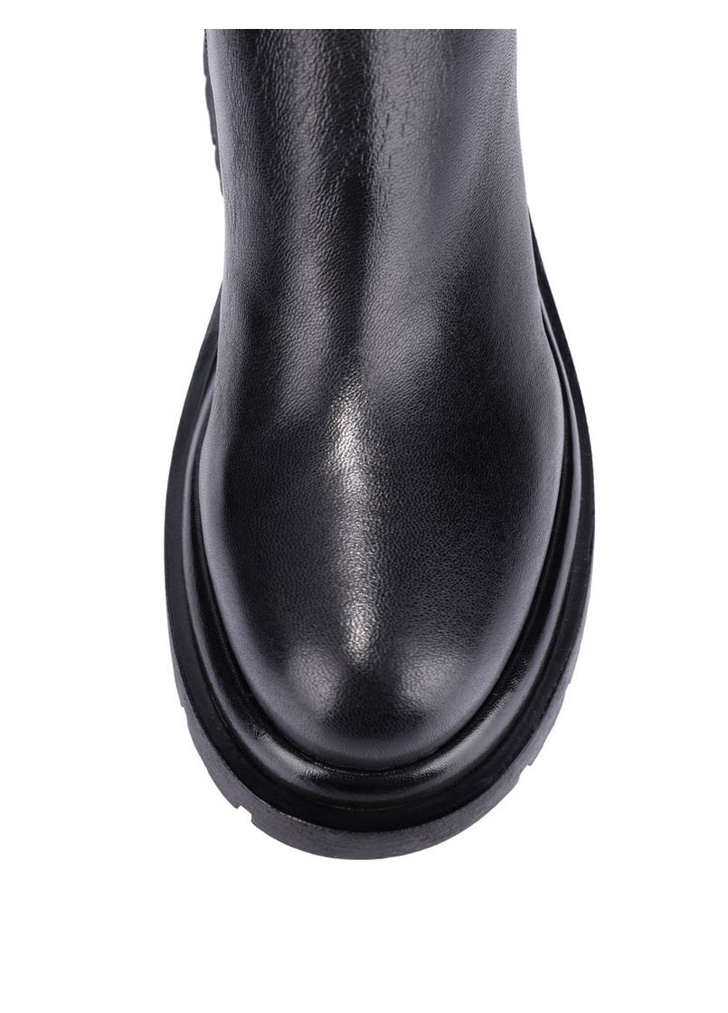 Черные осенние женские ботфорты g25917l-2108-1 черная кожа MIRATON