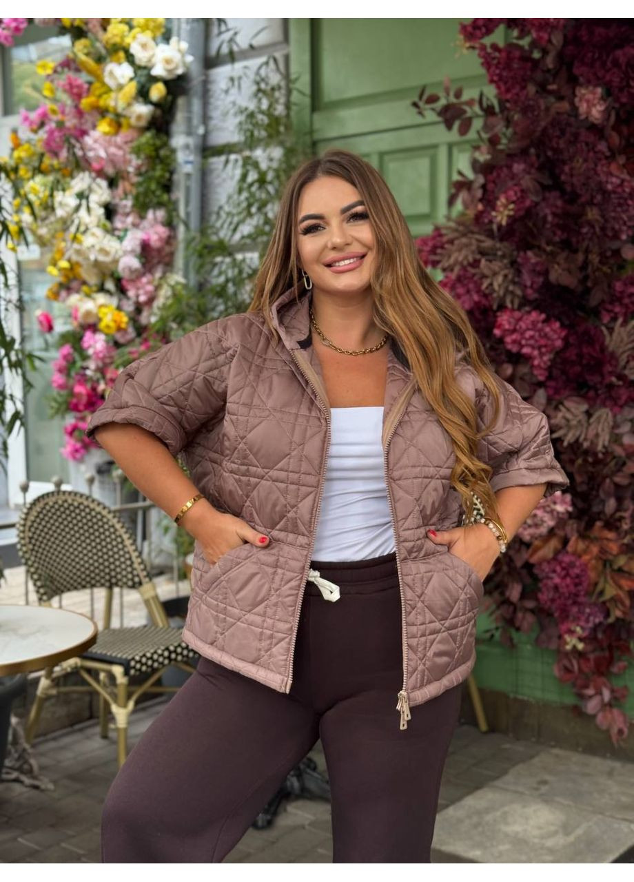 Жилетка жіноча стьобана з капюшоном і кишенею-кенгуру (Заміри в описі) DK/DL Мода без кордонів (366725459)