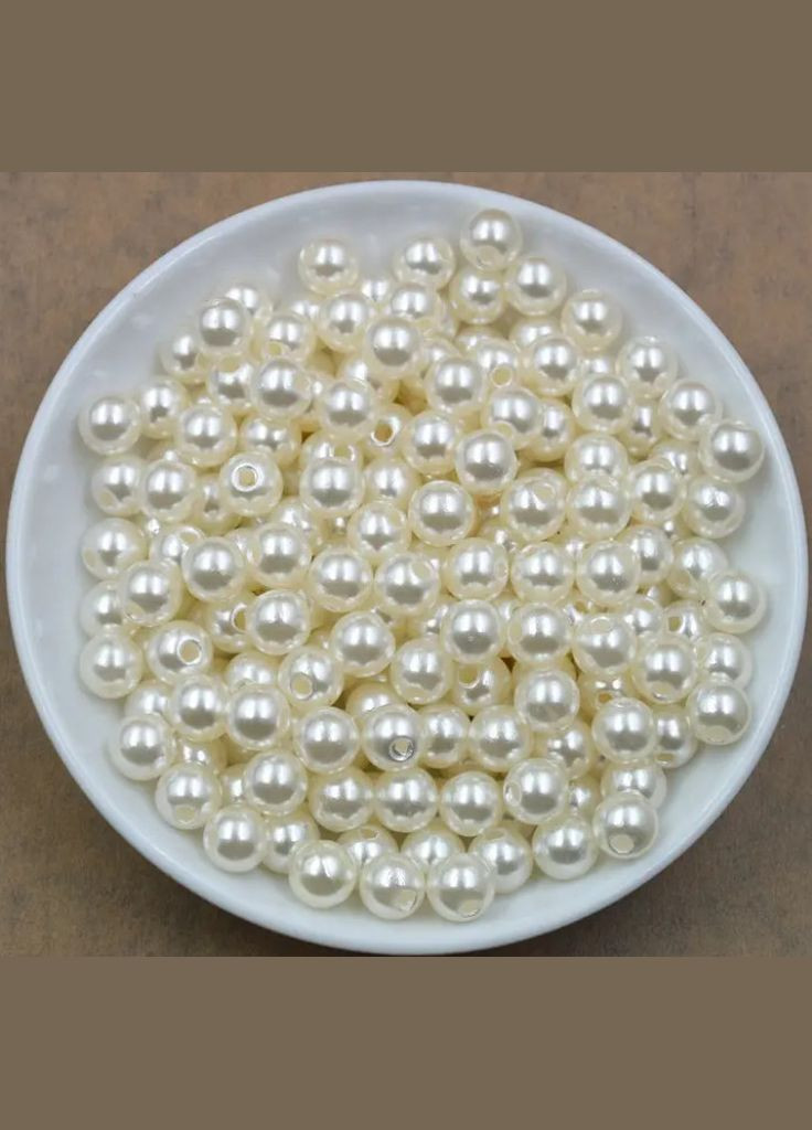 Бусины перламутровые, акриловые, 4 мм, кремовые, 5 гр No Brand (340484480)