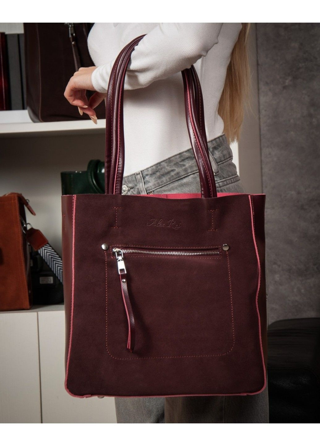 Замшева жіноча сумка 8773-220 bordo Alex Rai (366092194)