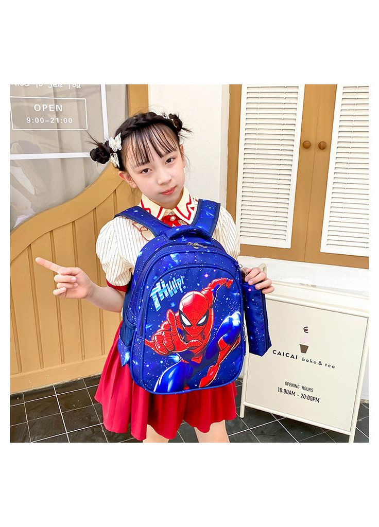 Рюкзак дитячий шкільний портфель Spiderman спайдермен людина павук синій No Brand (367041151)