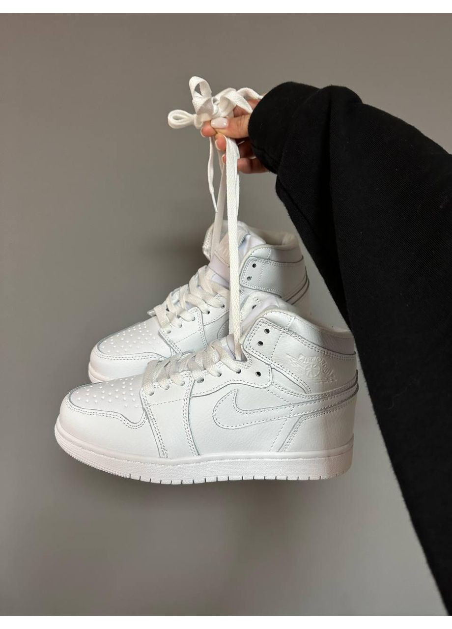 КРОСІВКИ ЖІНОЧІ NIKE AIR JORDAN 1 HIGH WHITE FUR НАЙК АІР ДЖОРДАН No Brand білі зими (369389456)