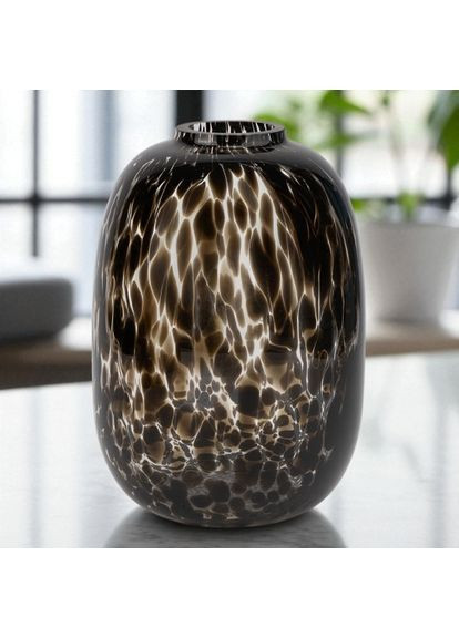 Ваза стеклянная Черная мозаика, 25 см Home Decor (362133875)