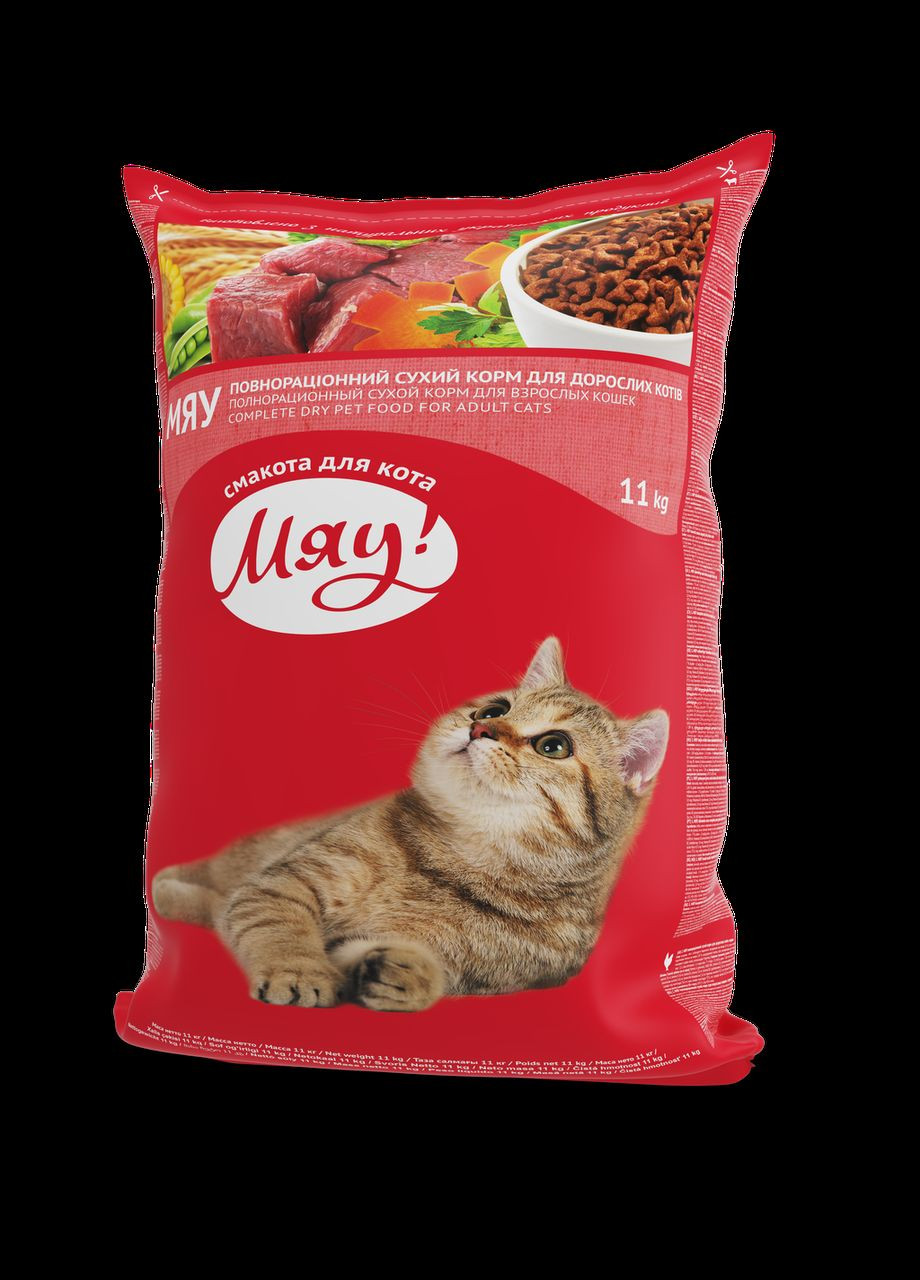 Сухий корм з Печінкою для дорослих кішок 11 кг Мяу Мяу! (278308588)