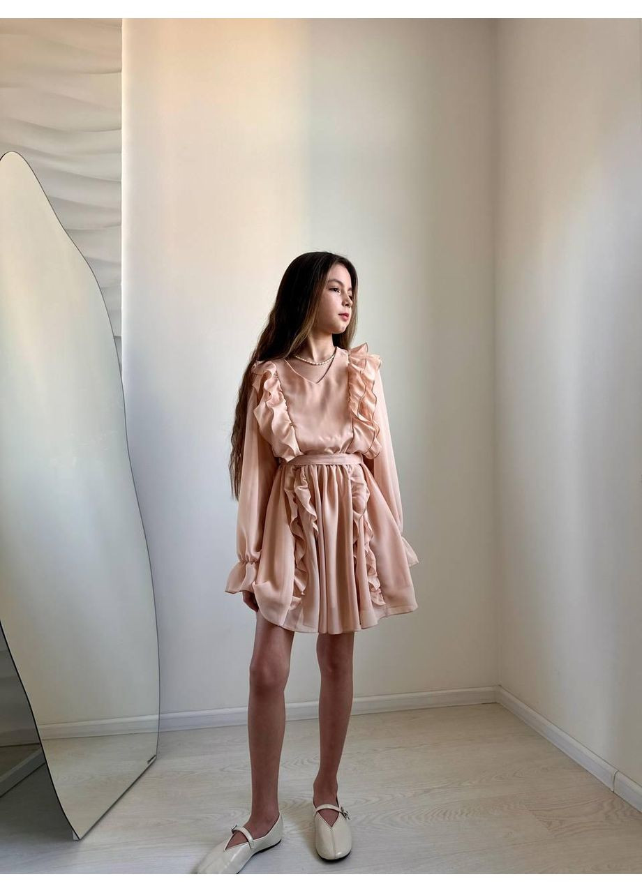 Бежева шифонова сукня бежева IRmAS (332199957)