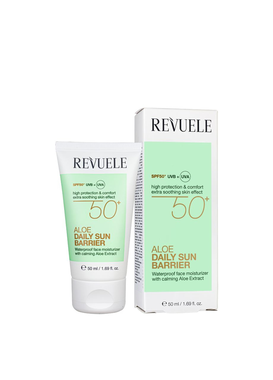 REVUELE Солнцезащитный крем для лица Aloe Daily Sun Barrier SPF50 увлажняющий 50 мл — Крем, Болгария (342371977)