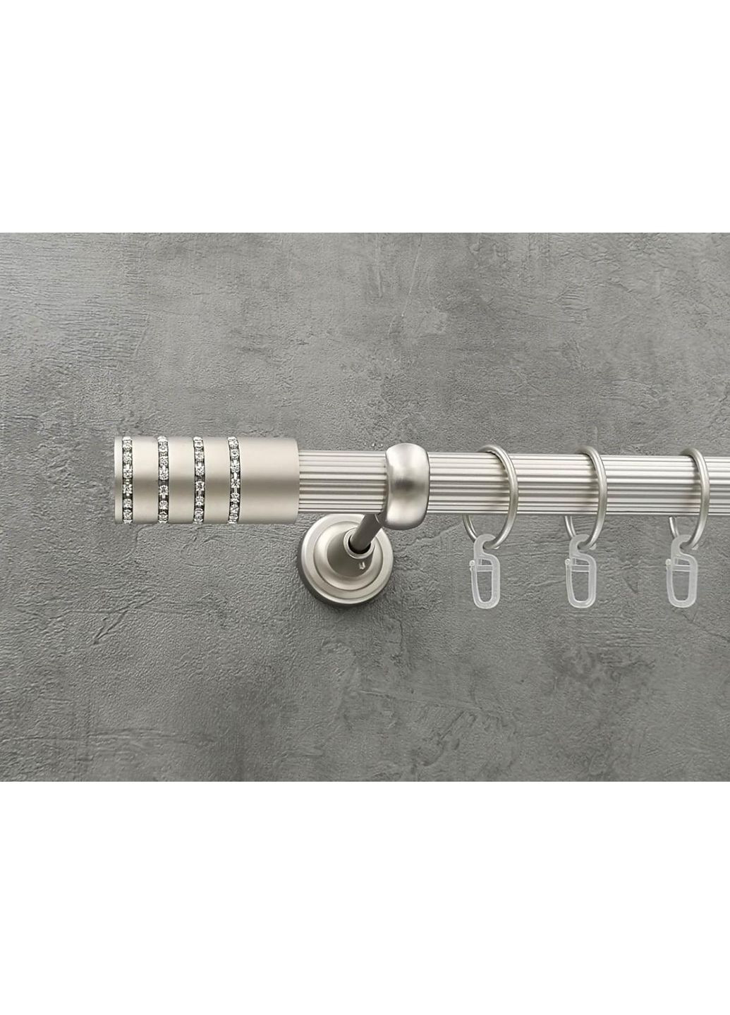 Карниз Барамела рифлена штанга одинарний відкритий 25 мм 240 см Сатин Quadrum (352778019)