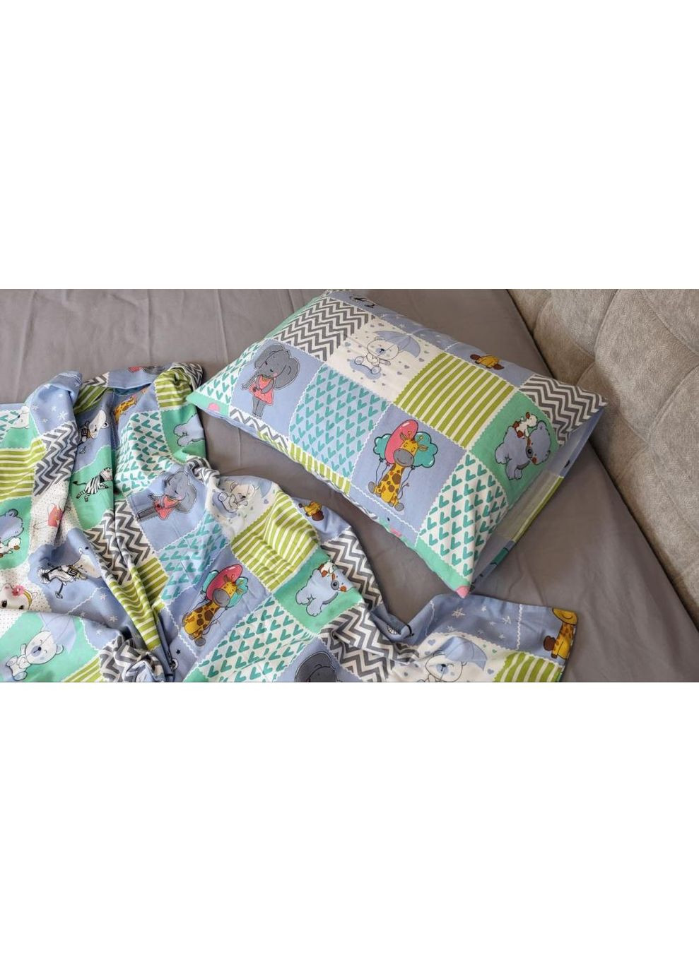 Постельное белье Зверята/, фланель(байка) Полуторный размер, наволочки 70/70 No Brand (364218605)