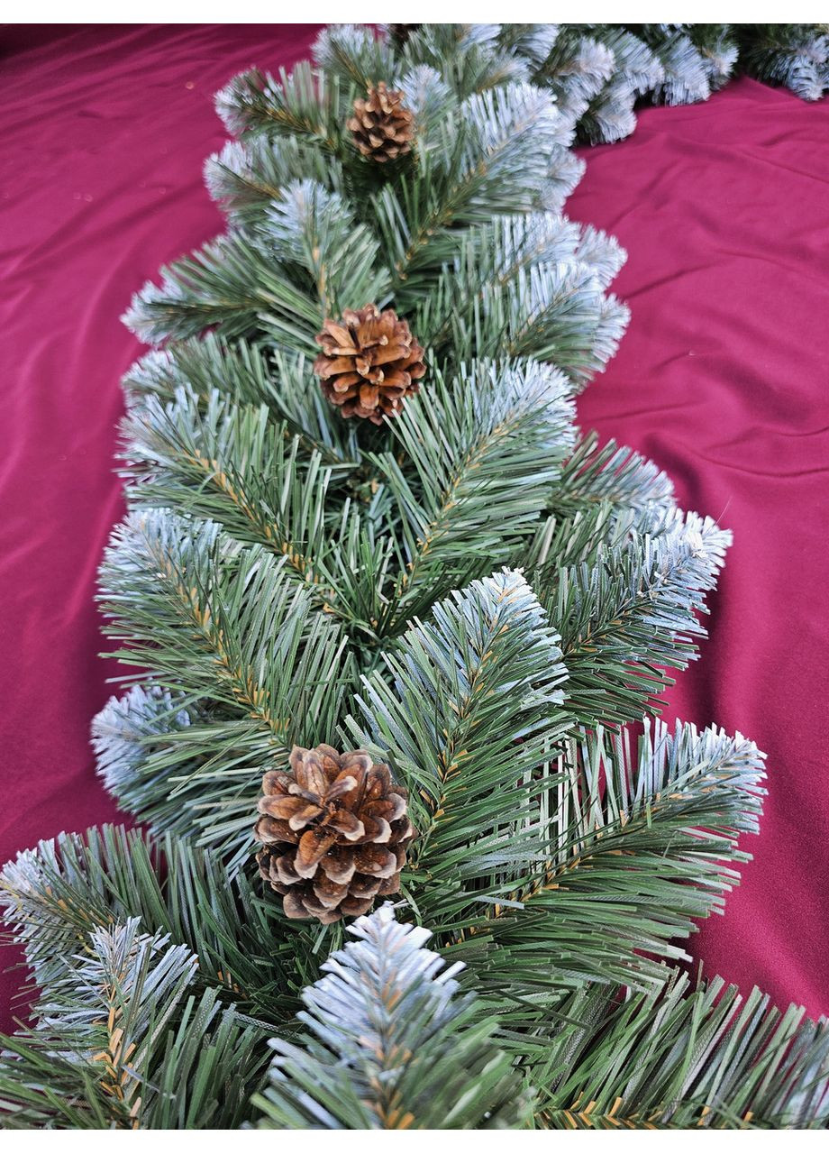 Гирлянда хвойная SGX Элитная с шишками 2.90 м. зеленая Yalynkar (370439164)