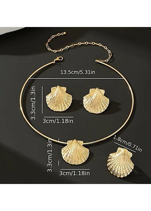 Комплект Чокер сережки и кольцо Ракушки No Brand (365751594)