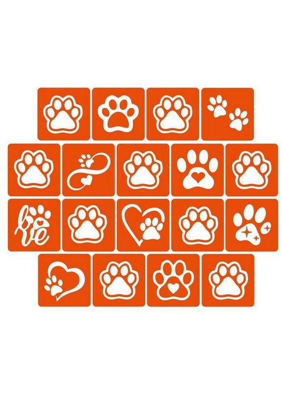 Набор трафаретов для биотату "Таба лапки" taba_lapki_5x5_18_1 Fresh Tattoo (365632936)