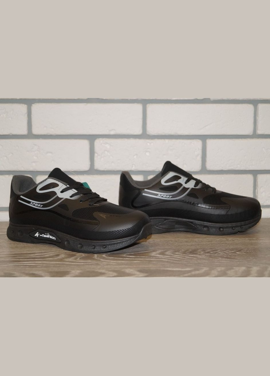 Черные демисезонные кроссовки подростковые черные Paliament Fashion&Sport