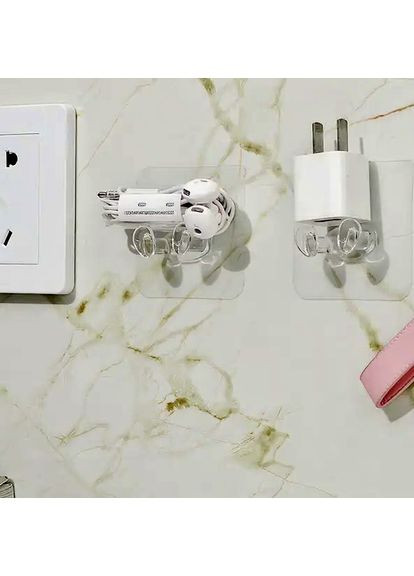 Самоклеящийся настенный держатель для вилок проводов электроприборов без сверления No Brand (322291122)