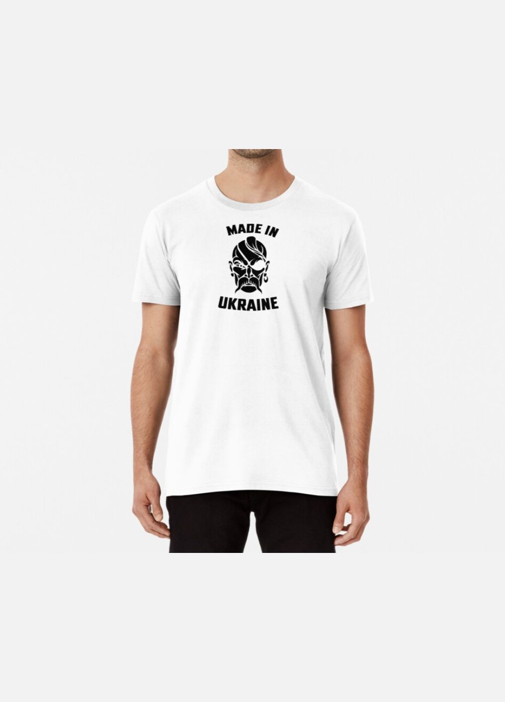 Біла чоловіча патріотична футболка з принтом made in ukraine козак Stedman