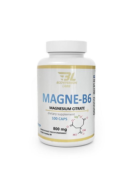 Витамины и минералы Labs Magne-B6, 100 капсул Bodyperson Labs (324607831)