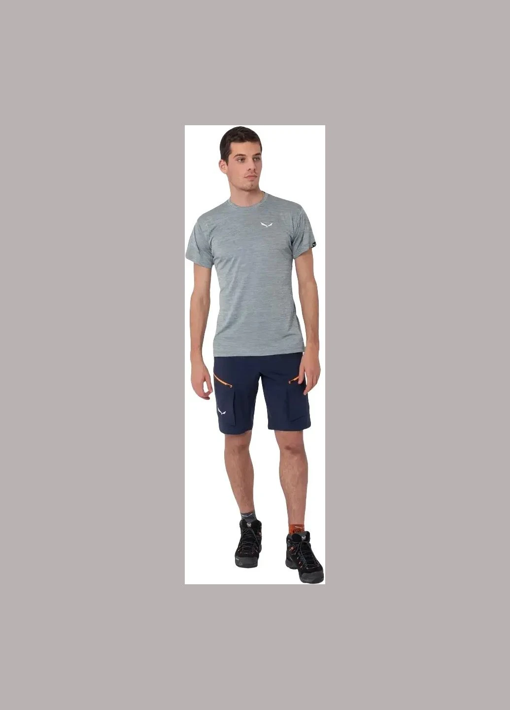 Серая футболка puez melange dry t-shirt men grey Salewa