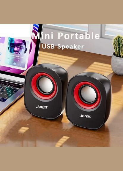 Компьютерные колонки с питанием от USB 2.0 JD-233 красный No Brand (331336231)