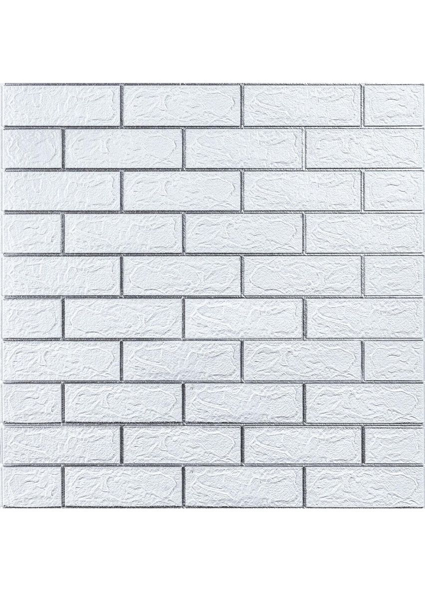 Самоклеящаяся 3D панель 700х770х3мм Белый кирпич полоска серебро (100-3) SW-00000752 Sticker Wall (353967974)