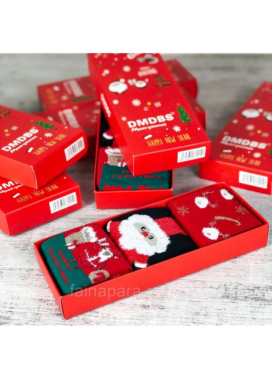 Подарочный набор рождественских носков 3 шт (красный) No Brand (317225404)