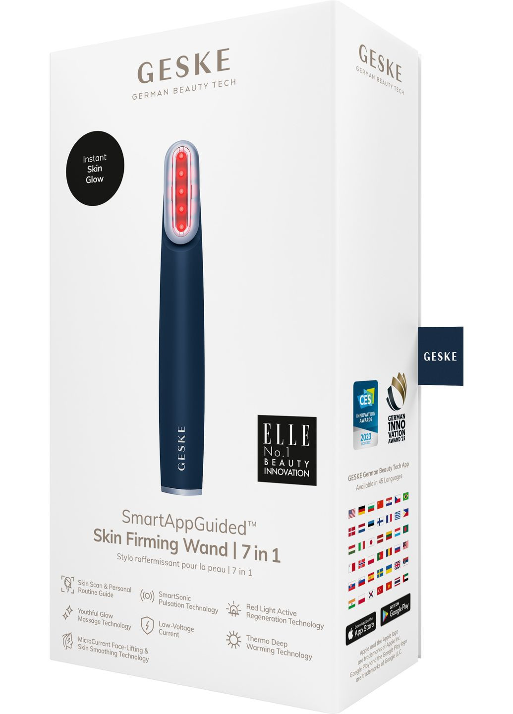 Пристрій для зміцнення і тонізації шкіри обличчя з поворотною головкою Skin Firming Wand 7в1 midnight GESKE (341526272)