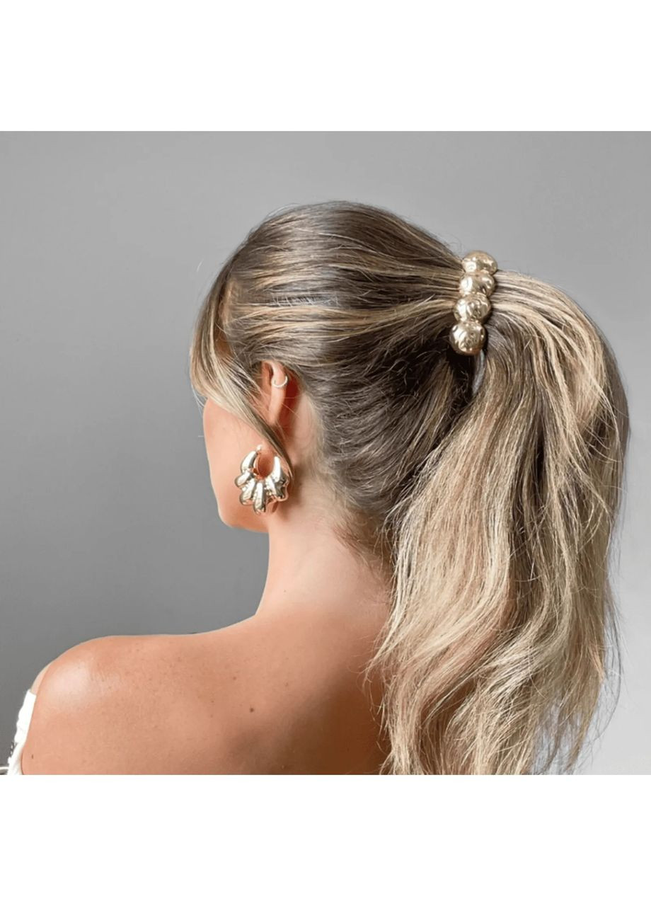 Шпилька автомат для волосся золотиста 7.5 см Barrette Fashion Jewelry (368772145)