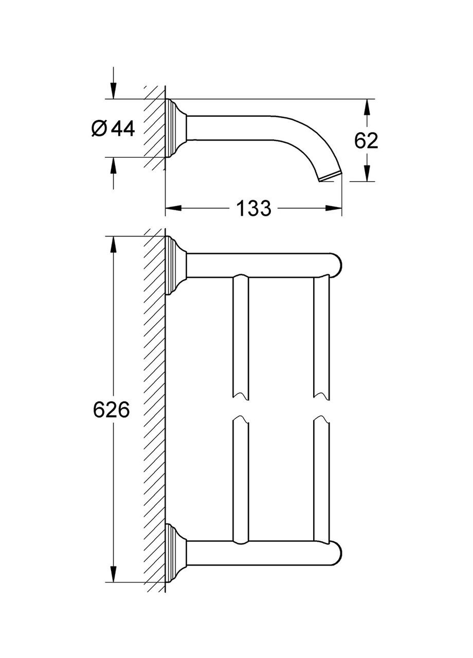 Двойной держатель для полотенец Essentials Authentic (40654001) Grohe (369933185)