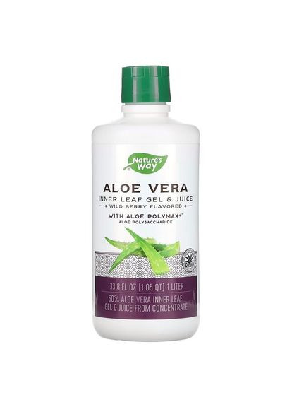 Натуральна добавка Aloe Vera Leaf Gel and Juice, 1 л - Лісова ягода Nature's Way (334708105)